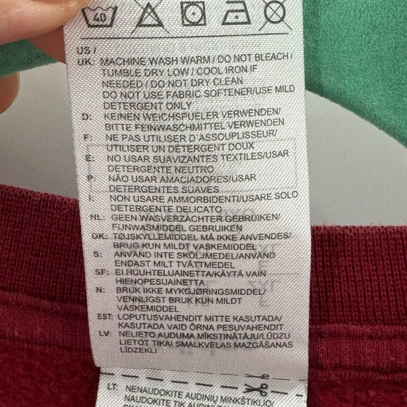 Adidas Mens Maroon Crewneck Sweatshirt 2XL Cotton Blend Casual Warm Pullover - Picture 6 of 6